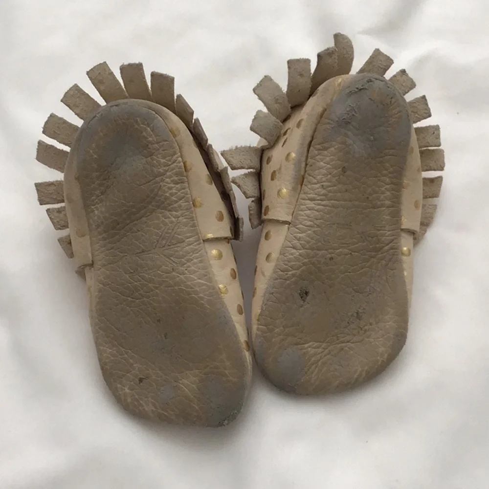 Freshly Picked Cream and Gold Moccasins